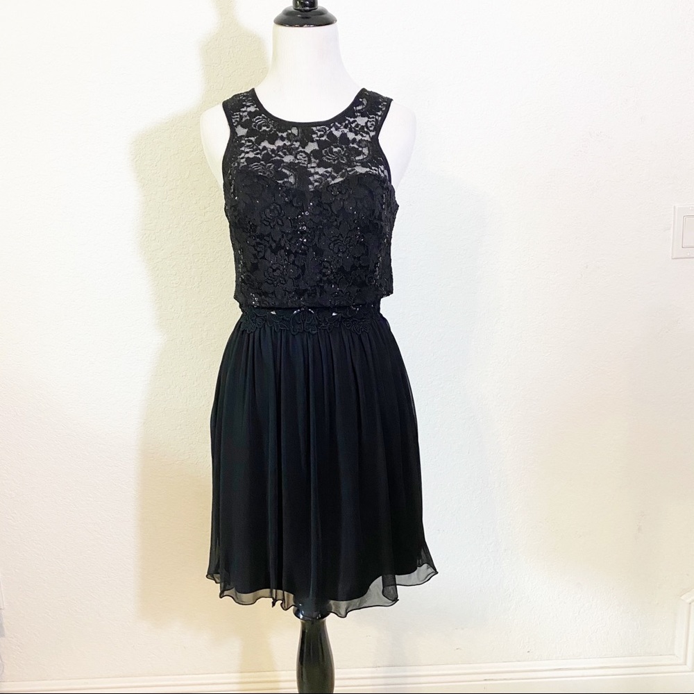 I.N. San Francisco Black Party Dress 5 Lace Top
